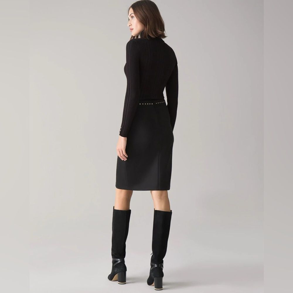 White House Black Market Faux Suede Studded Pencil Skirt - Picture 4 of 16